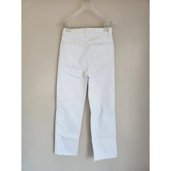 NWD Re/Done High Rise 70's Stove Pipe Distressed Jeans Size 26 White #BA406 - Picture 7 of 13
